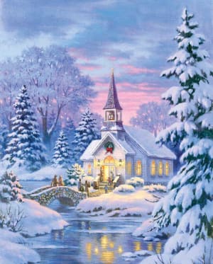 Village Chapel Winter By Springbok