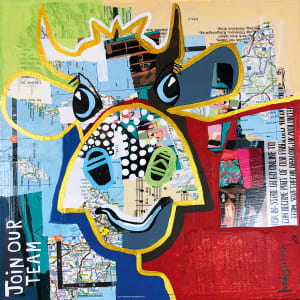 Cool Cattle, Dotted Cow Abstract By Heye