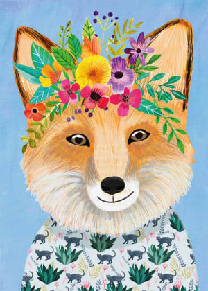Floral Friends, Friendly Fox Animals By Heye