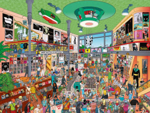 Record Store Cartoon By Heye