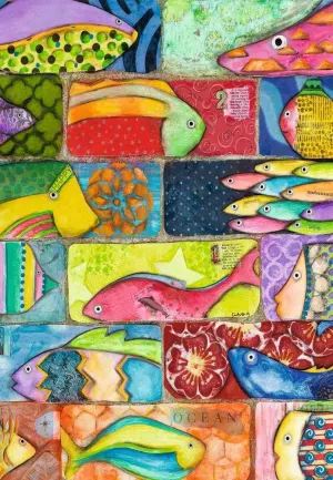Puzzle Moments: Splashy Fish Tiles - Scratch and Dent Collage By Ravensburger