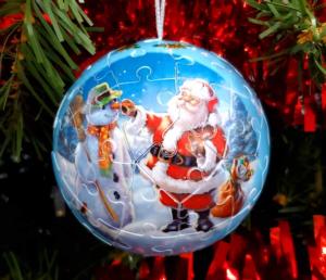 Santa's Snowman Christmas Ornament - 3D Puzzle Ball Christmas 3D Puzzle By Ravensburger