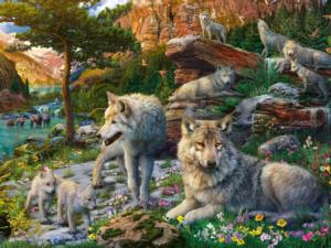 Wolves in Spring Wolf Jigsaw Puzzle By Ravensburger