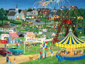 Light Up Country Fair - Scratch and Dent Carnival & Circus Jigsaw Puzzle By RoseArt