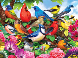 Friendly Birds Flower & Garden By RoseArt