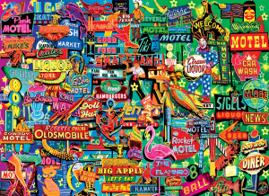 Retro Neon Signs Collage By Kodak
