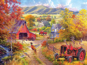 Down the Country Road Thanksgiving By RoseArt