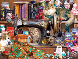 Sewing Room Cats Around the House By RoseArt