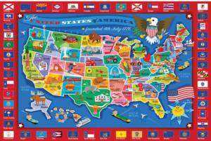 Smithsonian Usa Map Maps & Geography Children's Puzzles By RoseArt