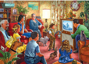 Family Night Television Around the House By RoseArt