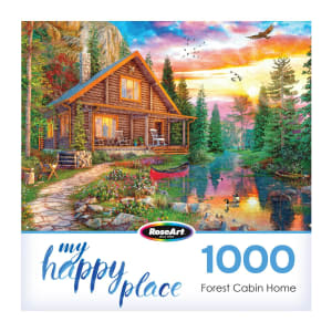 My Happy Place 1000Pc - Forest Cabin Home Cabin & Cottage By RoseArt