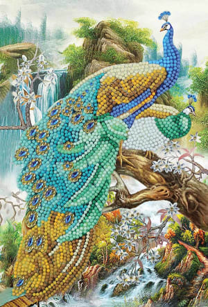 Peacock Waterfall Crystal Art Notebook By Crystal Art