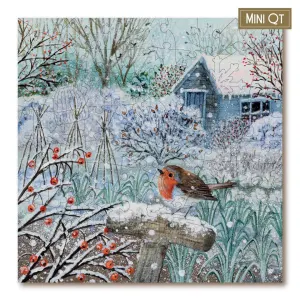 Winter Garden Robin - Mini Quarter Tin Flower & Garden By Victory Wooden Puzzles, LTD