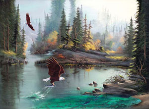 River Eagles - Scratch and Dent Lakes & Rivers Large Piece By SunsOut