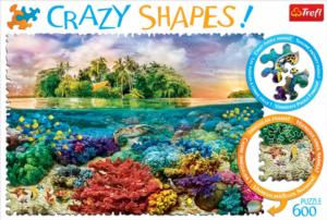 600 Crazy Shapes - Tropical island Beach & Ocean Shaped Pieces By Trefl