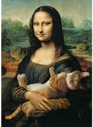 Mona Lisa And A Purring Kitty Humor Jigsaw Puzzle By Trefl