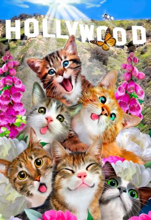 Kittens in Hollywood Cats Wooden Jigsaw Puzzle By Wooden City