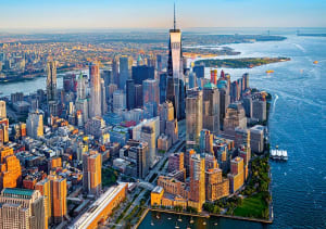 Sunset Over Manhattan New York By Castorland