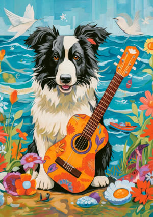 Collie, Guitar and the Sea Dogs By Castorland