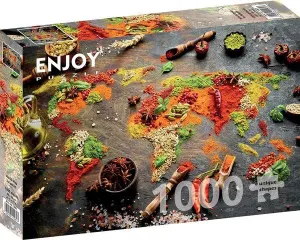 World Map in Spices Food and Drink By Enjoy
