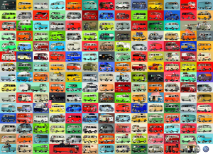 The Volkswagon Groovy Bus Collage  Pattern & Geometric By Eurographics