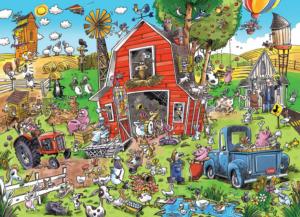 DoodleTown: Farmyard Folly Cartoon Jigsaw Puzzle By Cobble Hill