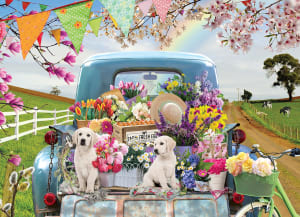 Country Truck in Spring Easter By Cobble Hill