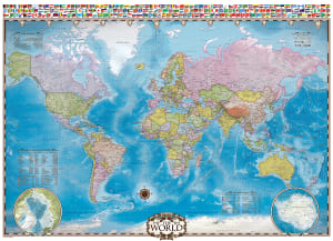Map of the World with Flags Maps & Geography By Eurographics