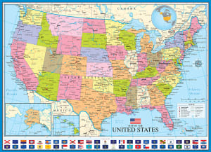 Map of the United States of America United States By Eurographics