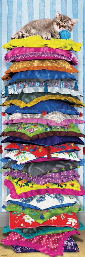 Fluffy Kitty on Pillows Cats By Eurographics
