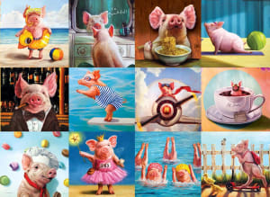 Funny Pigs Farm Animal By Eurographics