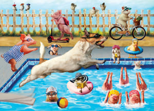 Crazy Pool Day 3D Lenticular Humor By Eurographics