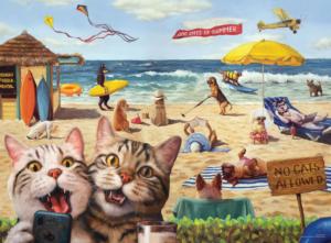 No Cats Allowed 3D Lenticular Beach & Ocean Lenticular Puzzle By Eurographics