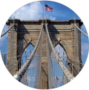 Brooklyn Bridge Puzzle A•Round New York Round Jigsaw Puzzle By Pigment & Hue