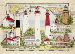 New Jersey 7 Lighthouses Chartmap Lighthouse By Heritage Puzzles