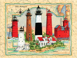 Lighthouses of Michigan Lighthouse By Heritage Puzzles