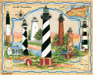 NC Coastal Lights Lighthouse By Heritage Puzzles