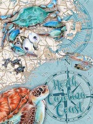 North Carolina Coast Maps & Geography By Heritage Puzzles