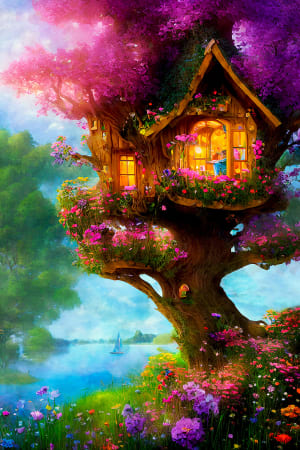 My Summer Treehouse by the Lake Flower & Garden By GoodWay Puzzles