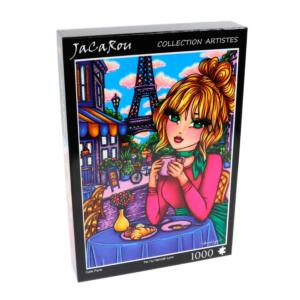 Cafe Paris Paris & France Round Jigsaw Puzzle By Jacarou Puzzles