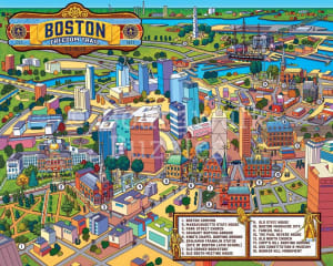 Boston Freedom Trail Collage By Boardwalk Puzzle Company