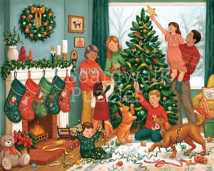 Trimming the Tree Christmas By Boardwalk Puzzle Company