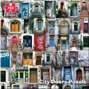 New York Doors Collage Jigsaw Puzzle By Re-marks