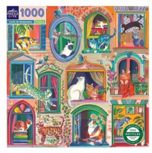 Cats in Windows Cats Jigsaw Puzzle By eeBoo