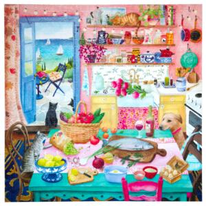 Pink Kitchen  Around the House Square Puzzle By eeBoo