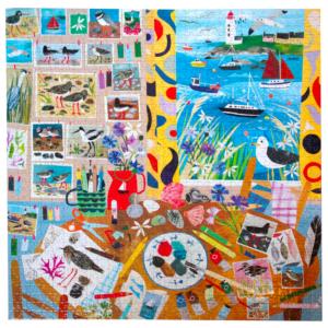 Seabirds  Collage Square Puzzle By eeBoo