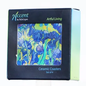 Set of 4 Ceramic Coasters Irises By Gift Solutions