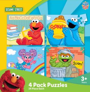 Sesame Street 4 Pack - 24 Piece Kids Puzzles Movies & TV Multi-Pack By MasterPieces
