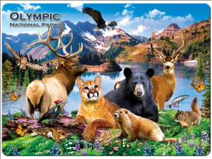 Olympic National Park 48 Piece Tray Puzzle Animals By MasterPieces