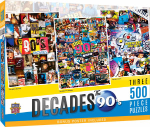 The 90's - Three Puzzle Pack! Nostalgic & Retro By MasterPieces